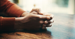 Male person, nervous and frustrated in seeking Employee Assistance Program support or advice.