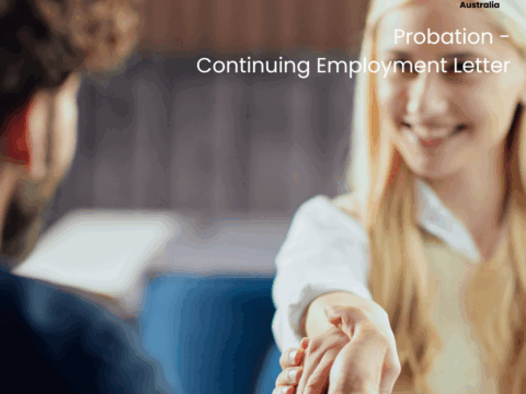 Manager shakes hand of employee congratulating her passing her probation and continuing employment