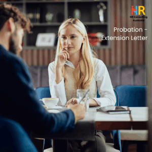 Caucasian blonde businesswoman dressed smart casual discussing with her probation extension with her male manager.